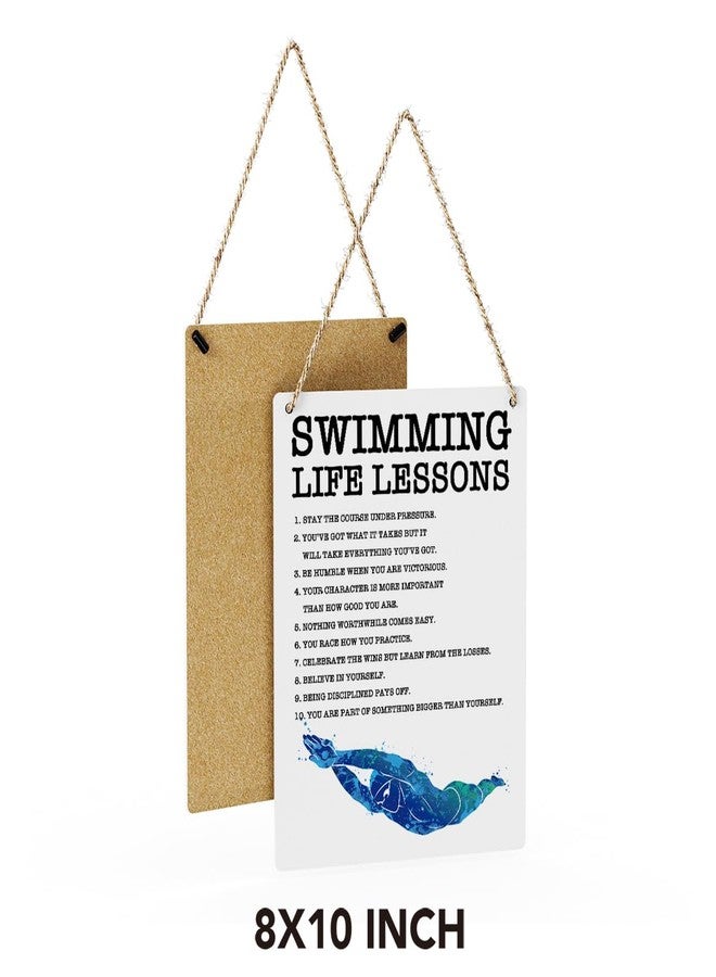 SENJIAN Inspirational Quotes Swimmer Gifts Rustic Wall Decorations Motivational Farmhouse Wall Hanging Decor Encouragement Best Team Gifts Decorative Wood Plaque for Home Office Bedroom Bathroom Living Room - Image 3